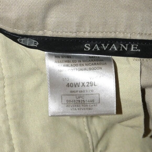Savane Motion Tan Khaki Pleated Cuffed Pants - Picture 5 of 6